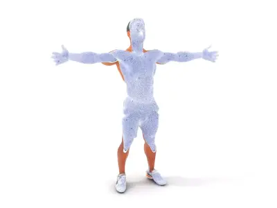 Athletic Male Character Model Pack with Realistic Pose Low-poly 3D model