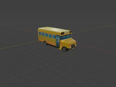 School Bus Low-poly 3D model 10