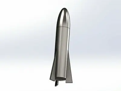 Titanium missile for game Low-poly 3D model