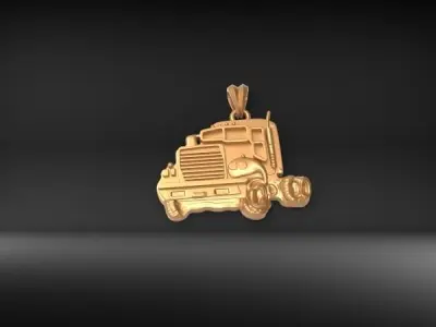 Semi Trailer Truck Pendant Necklace Jewerlry  3D print model