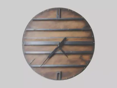 Industrial Chic Wall Clock model Low-poly 3D model