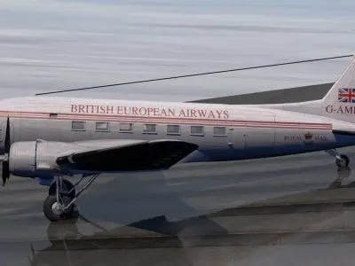 Douglas DC-3 Airliner 3D model