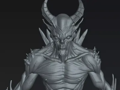 Demon Swamp Demon STL DnD Tabletop Miniature 3D Print Model  3D print model