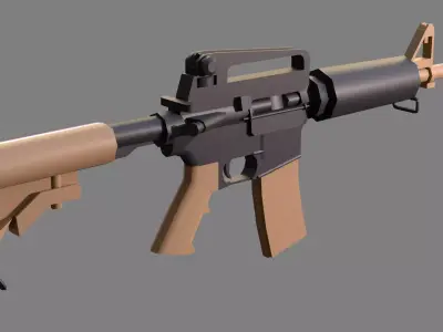 M4A1 Carbine Stylized Gun Low-poly 3D model