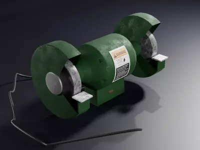 Industrial Bench Grinder - Ultra Realistic PBR - Game Ready Low-poly 3D model