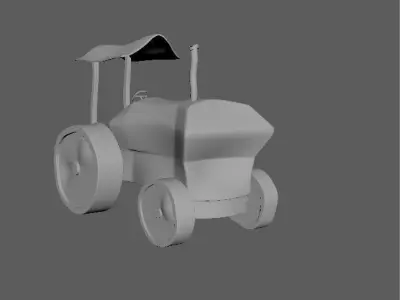Toy Tractor Low-poly 3D model