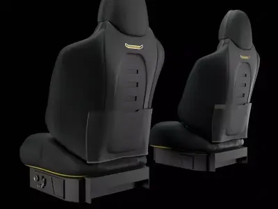 Car seat set Black 3D model