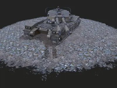 Type 61 tank Low-poly 3D model