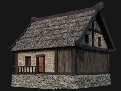 Old House Building 4K Textures GameReady 197 Low-poly 3D model