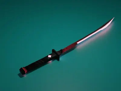 Low Poly Sci Fi Katana Low-poly 3D model