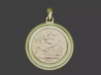 Full sovereign gold bezel mount  3D print model