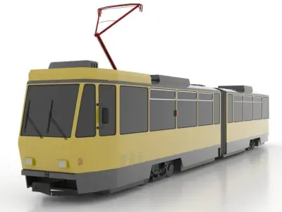 Tatra KT4DtM Low Low-poly 3D model