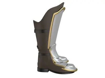 Boots in armor Low-poly 3D model