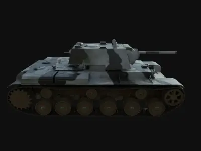 Low Poly Tank KV1 Como 004 Low-poly 3D model
