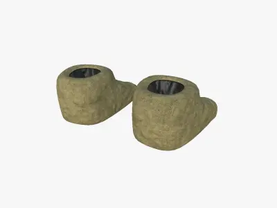 Slippers G02 Brown Dino Paw - Costume Character Design Low-poly 3D model