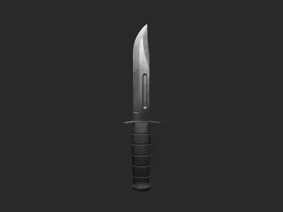 Hunting Knife Low-poly 3D model 6