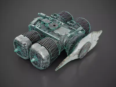 Shahed-136 broken engine Low-poly 3D model