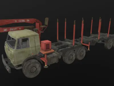 Kamaz Crane Low-poly 3D model