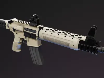 LR300 Assault Rifle Low-poly 3D model
