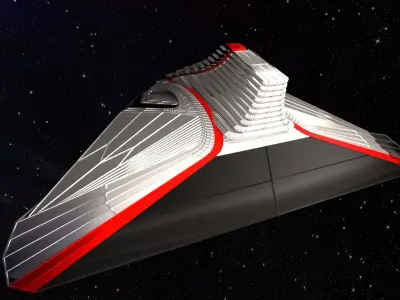 A spaceship starship in space Free 3D model