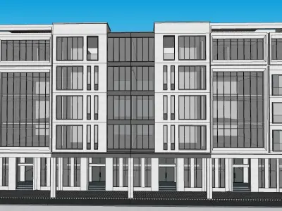 commercial highrise plaza building 3D model