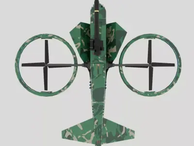 Military hover drone Low-poly 3D model