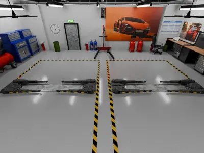 Garage Rigged  Animated 3D model