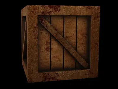 Wooden Game Box Low-poly 3D model