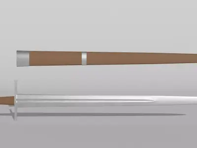 Knightly Arming Sword Low-poly 3D model