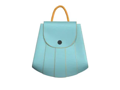 Sky blue Leather Flap Bag 3D model