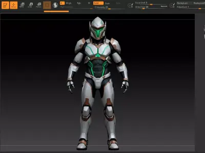 Futuristic Soldier Robot Quad Mesh Game Ready HD PBR Textures  Low-poly 3D model