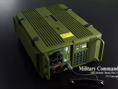 Military Command Radio Console Low-poly 3D model