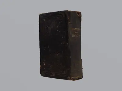 1834 Antique Book of Psalms and Hymns 3D model