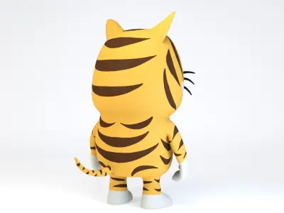 Cartoonish Humanoid Leopard Character Low-poly 3D model