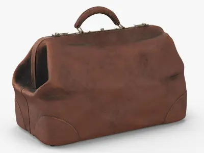 Shabby Leather Bag Brown 3D model