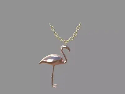 flamingo locket copper 3D model