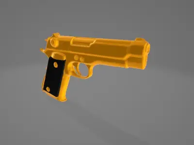 Legendry Golden Brette Gun Low-poly 3D model
