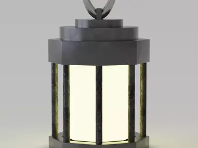 Vintage Metal Lantern Low-poly 3D model