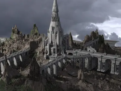 Narnia Mountains Castle 1 3D model