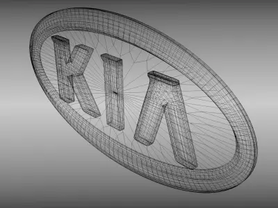 kia logo 3D model Subdivision ready