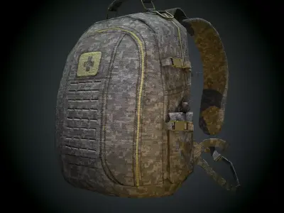 Tactical Back Pack Game Asset Low-poly 3D model