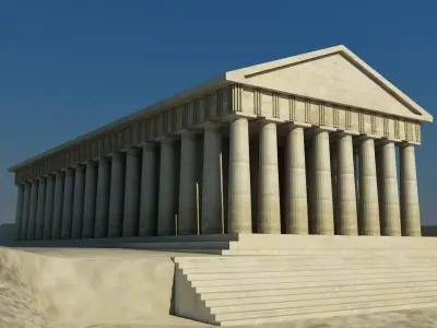 Parthenon ancient greek temple 3D model purchase