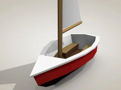 Low Poly Sailboat 3D model