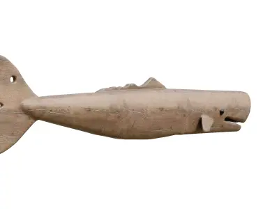 Oak Wood Whale Wall Accent Low-poly 3D model