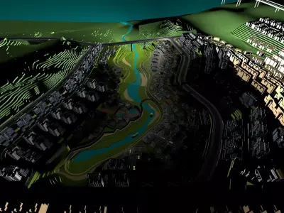 Buildings City building industrial park commercial housing 3D model V17