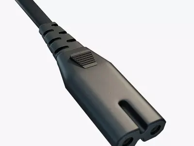 Power cord IEC C7 Low-poly 3D model