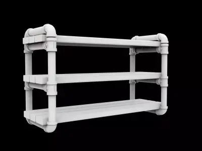 Industrial Pipe Shelf 3D Printable Model 3D print model