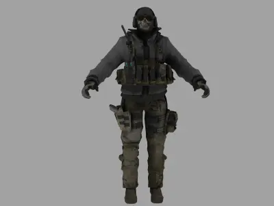 soldier elon Low-poly 3D model