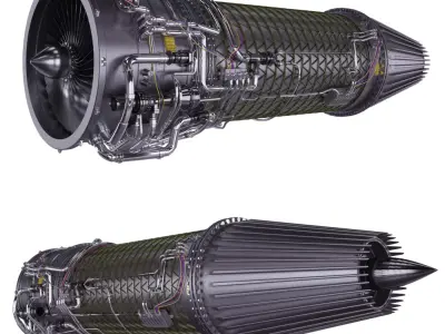 Engine jet  3D model by mbelec