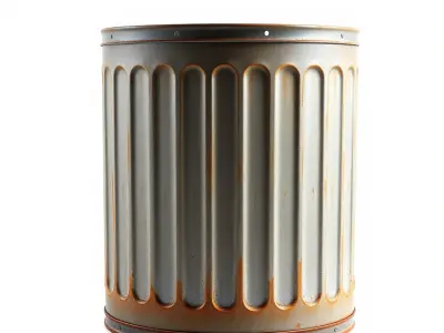 Rustic Metal Trash Can D Model Pack Low-poly 3D model purchase